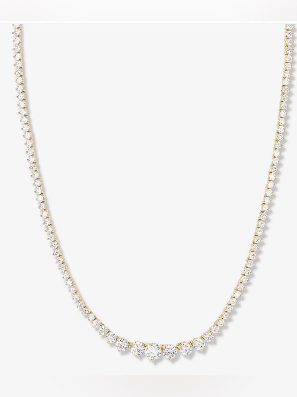 Melinda Maria Gold “Not Your Basic Graduated Tennis Necklace”